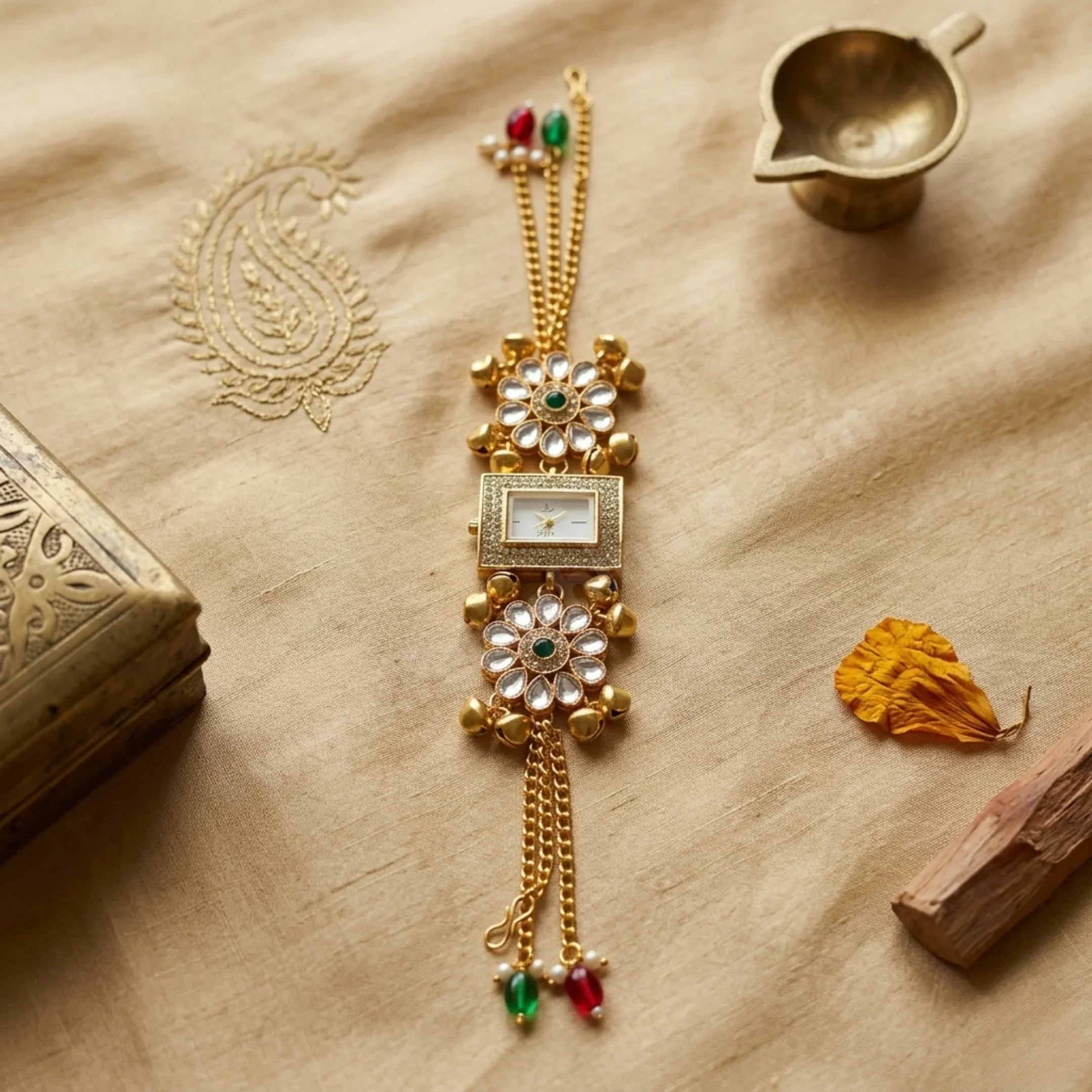 Kundan Floral Watch