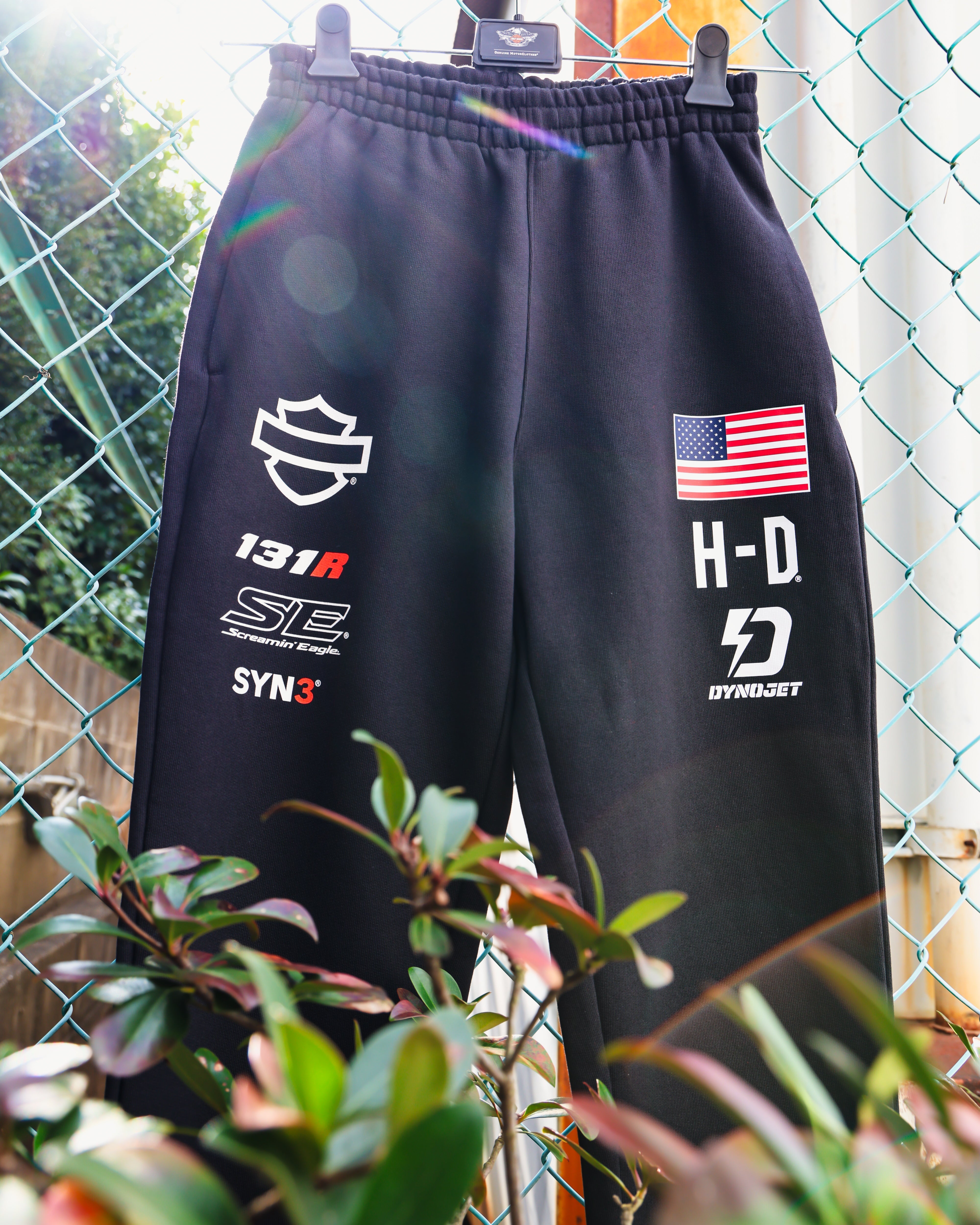 Men's Motorsport-Inspired Fleece Jogger Pants – Black