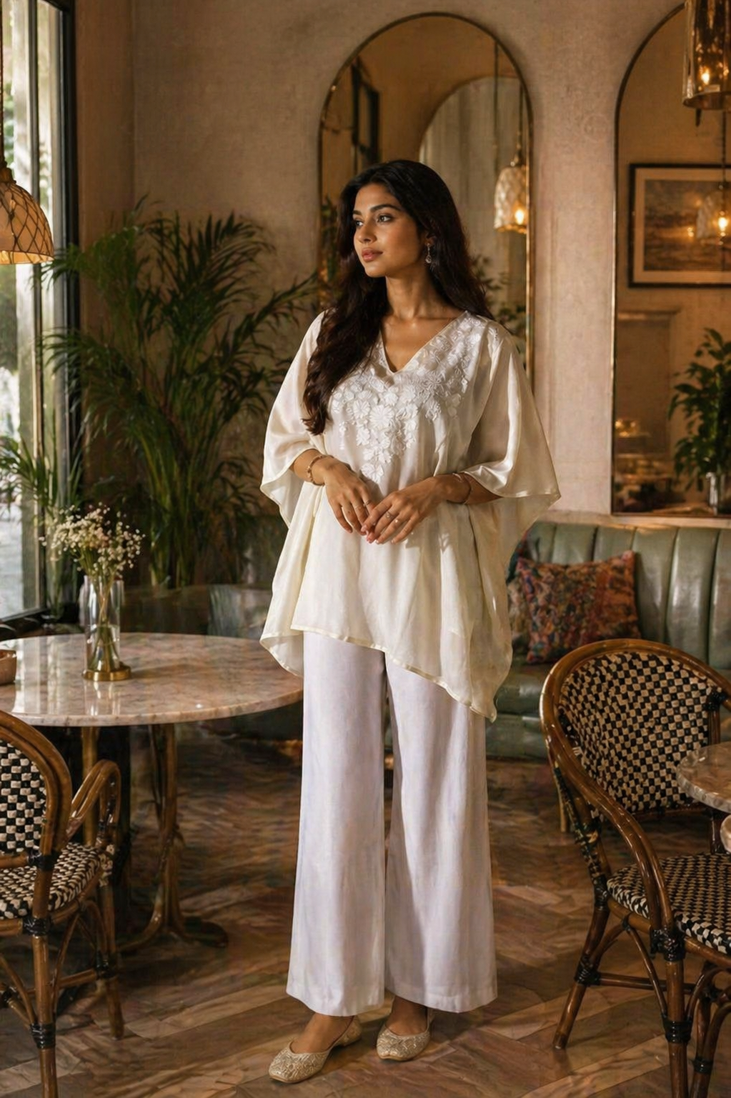 Mehreen Off White Kaftan