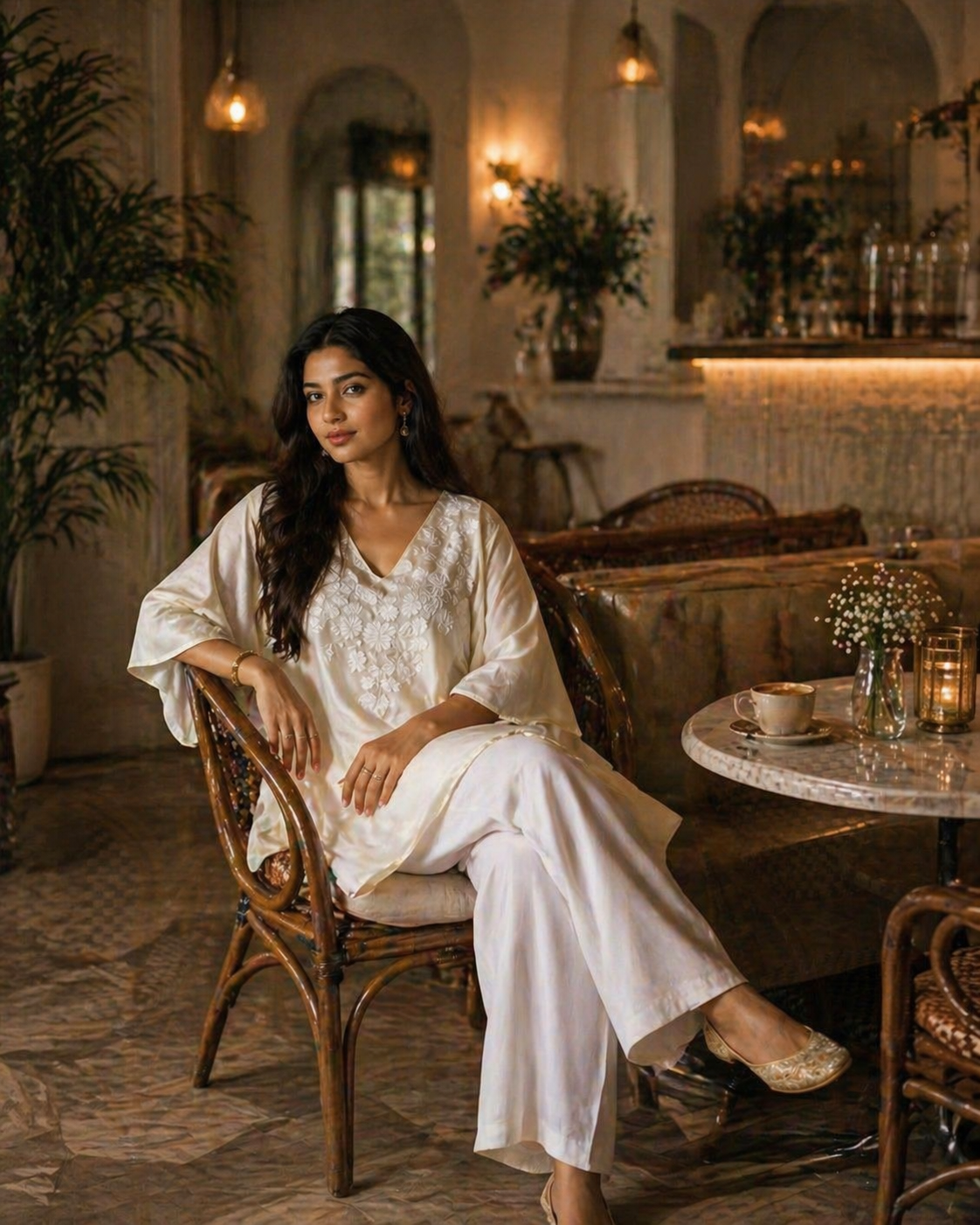 Mehreen Off White Kaftan
