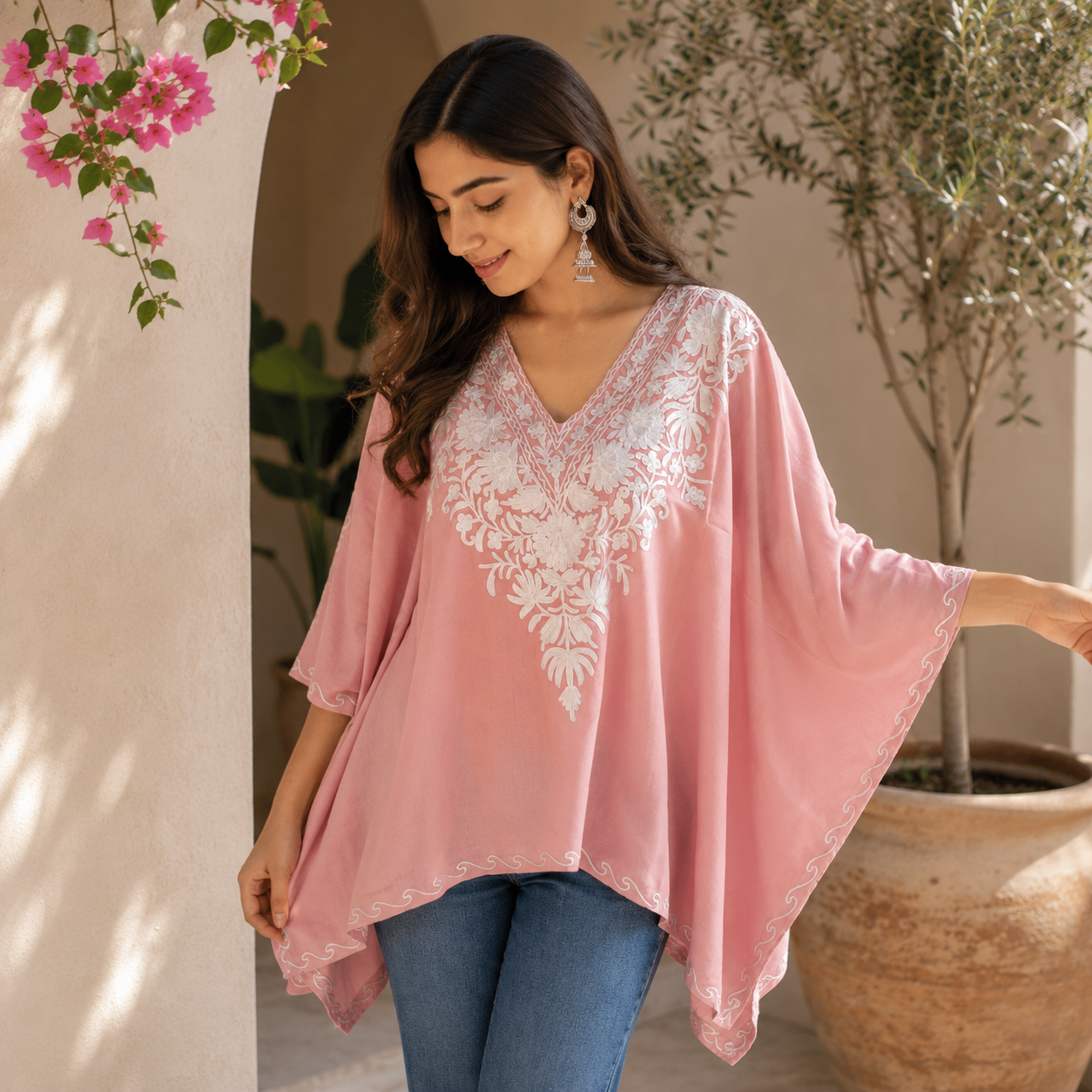 Gulrez Tea Pink Kaftan