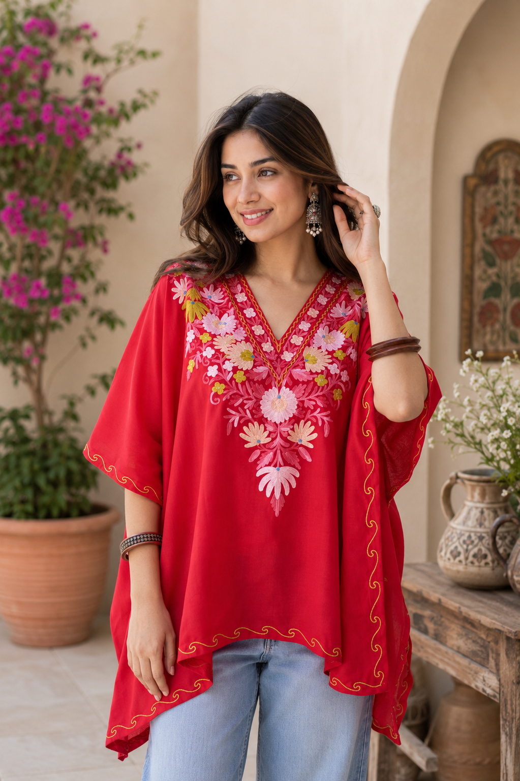 Gulrukh Kashmiri Floral Kaftan