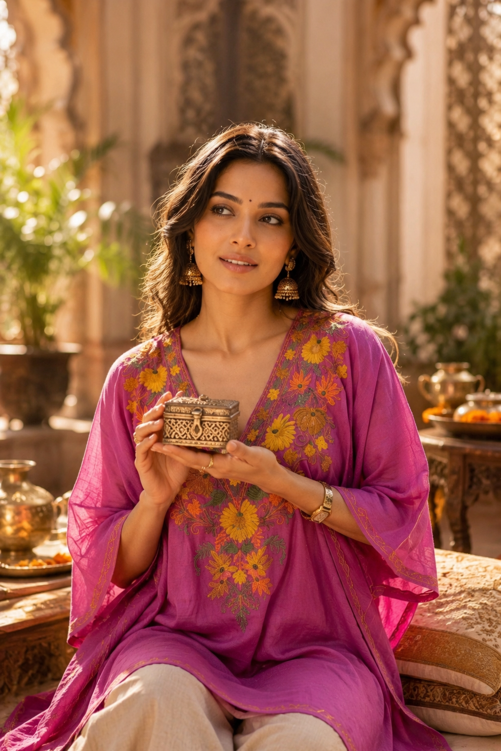Zoon Gul Plum Pink Cotton Kaftan