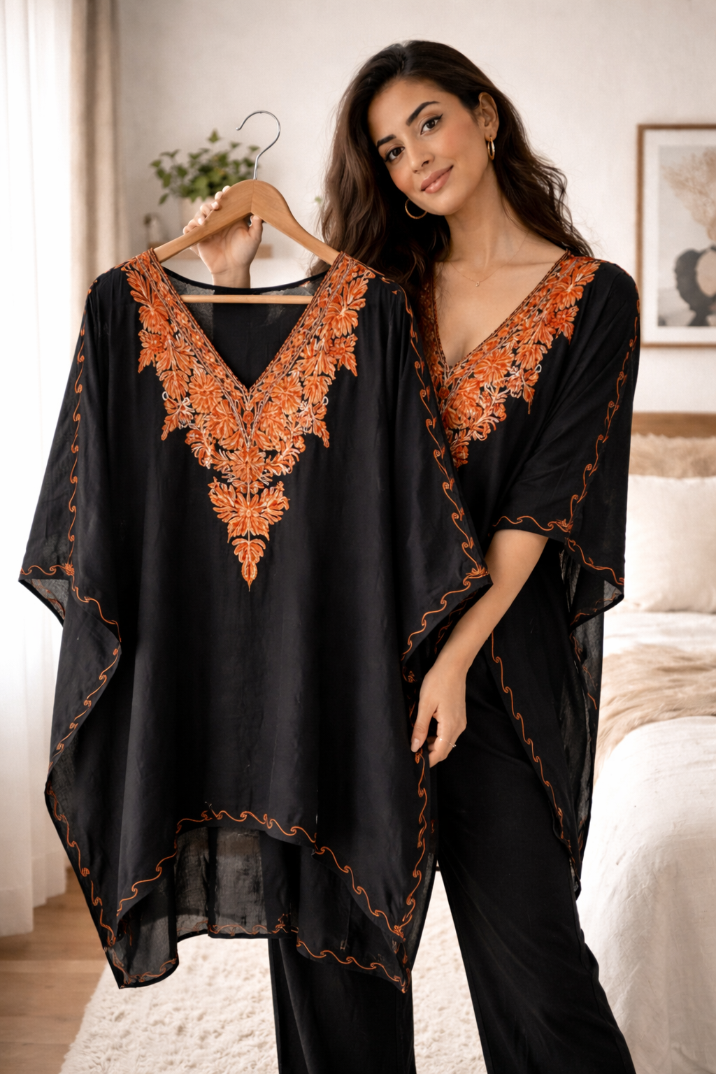 Kashir Gul Plum Kaftan