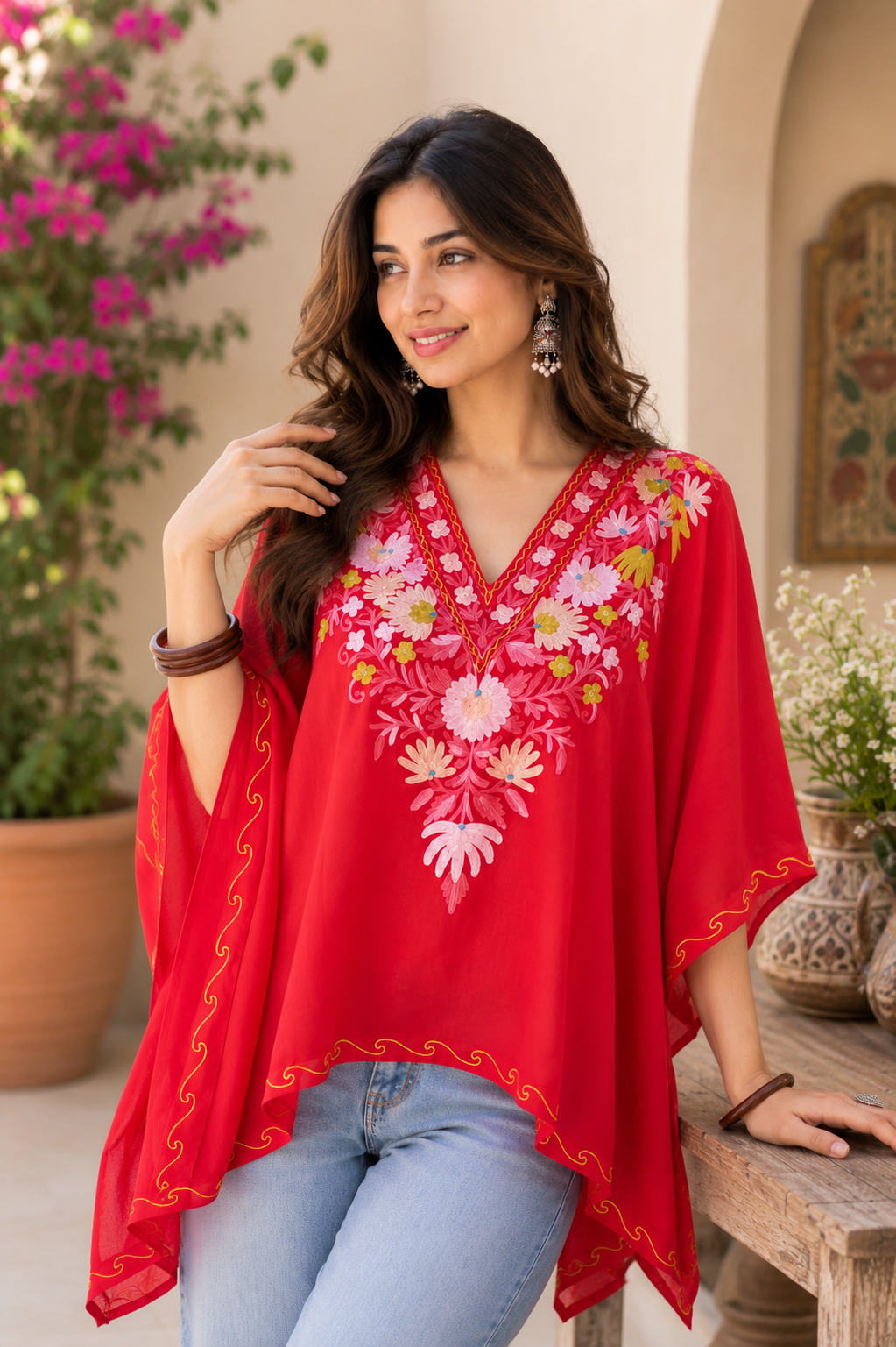Gulrukh Kashmiri Floral Kaftan