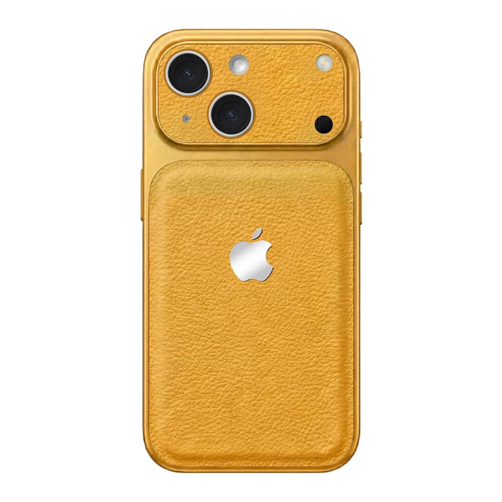 Double Leather Large Window Phone Case - Yellow