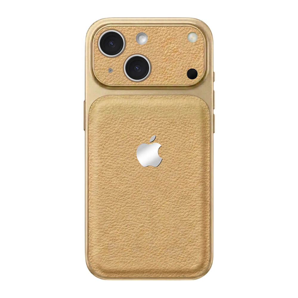 Double Leather Large Window Phone Case - Desert Gold