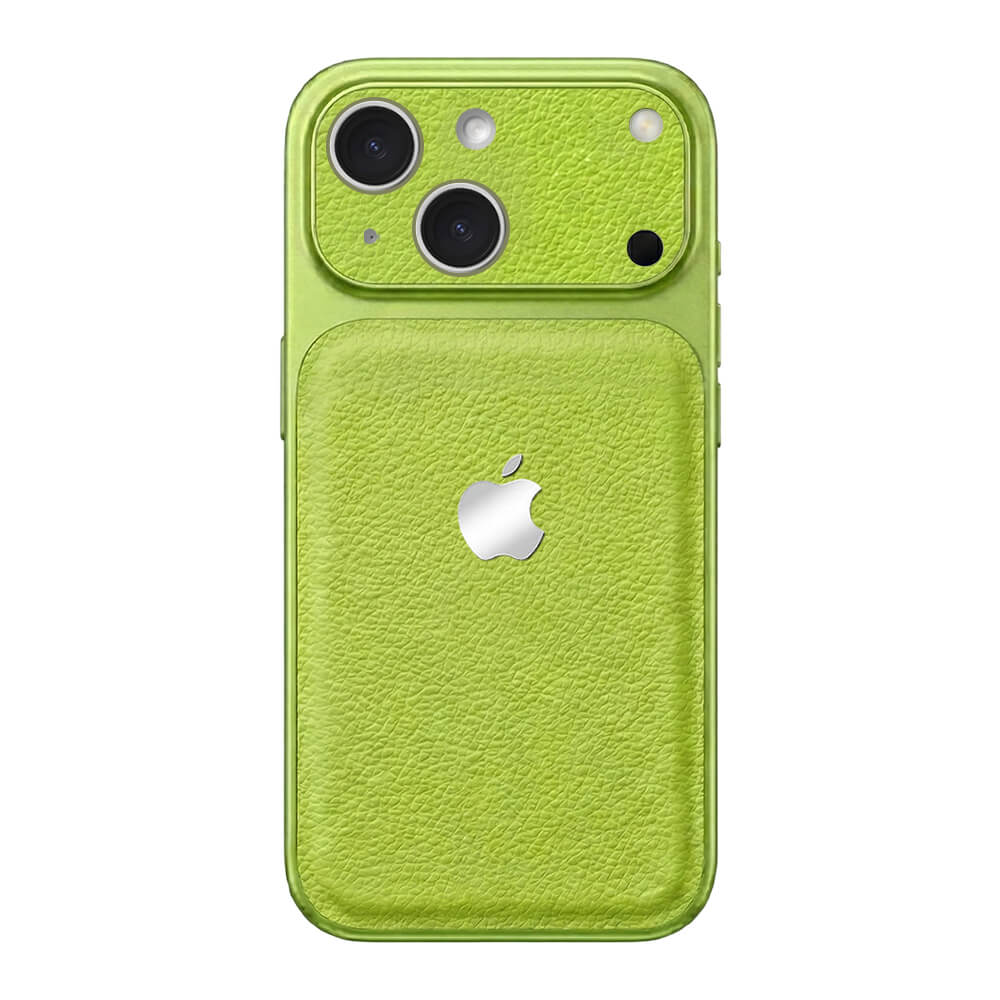 Double Leather Large Window Phone Case - Green