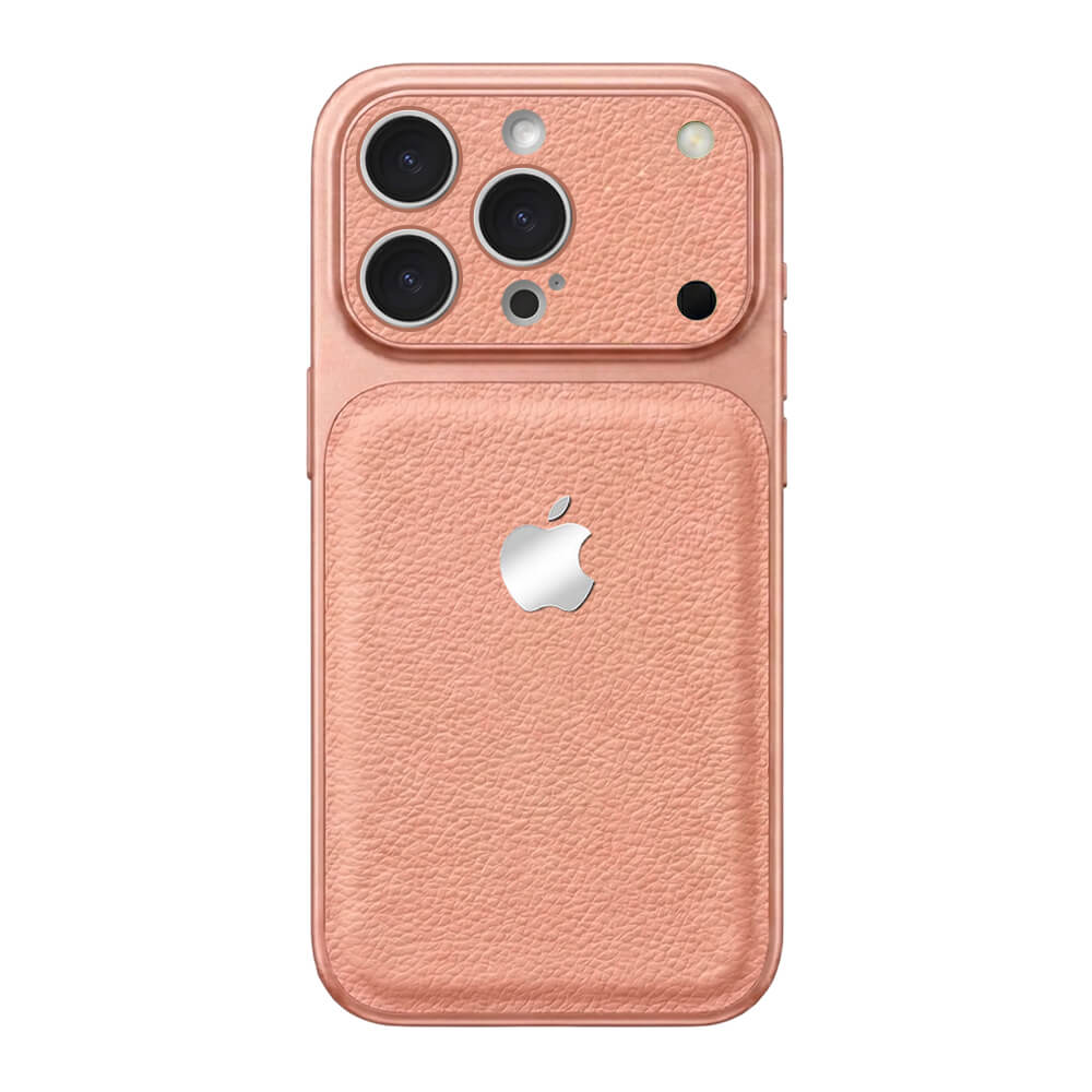 Double Leather Large Window Phone Case - Pink