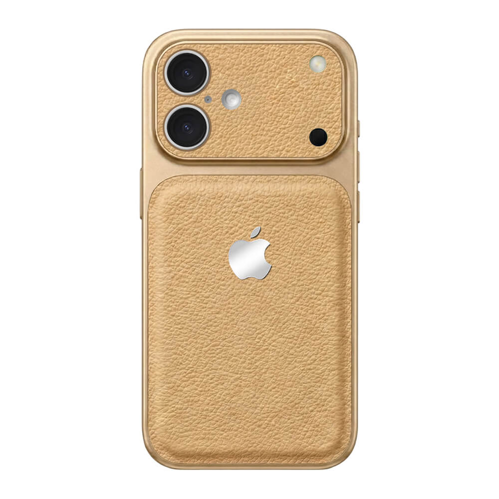Double Leather Large Window Phone Case - Desert Gold