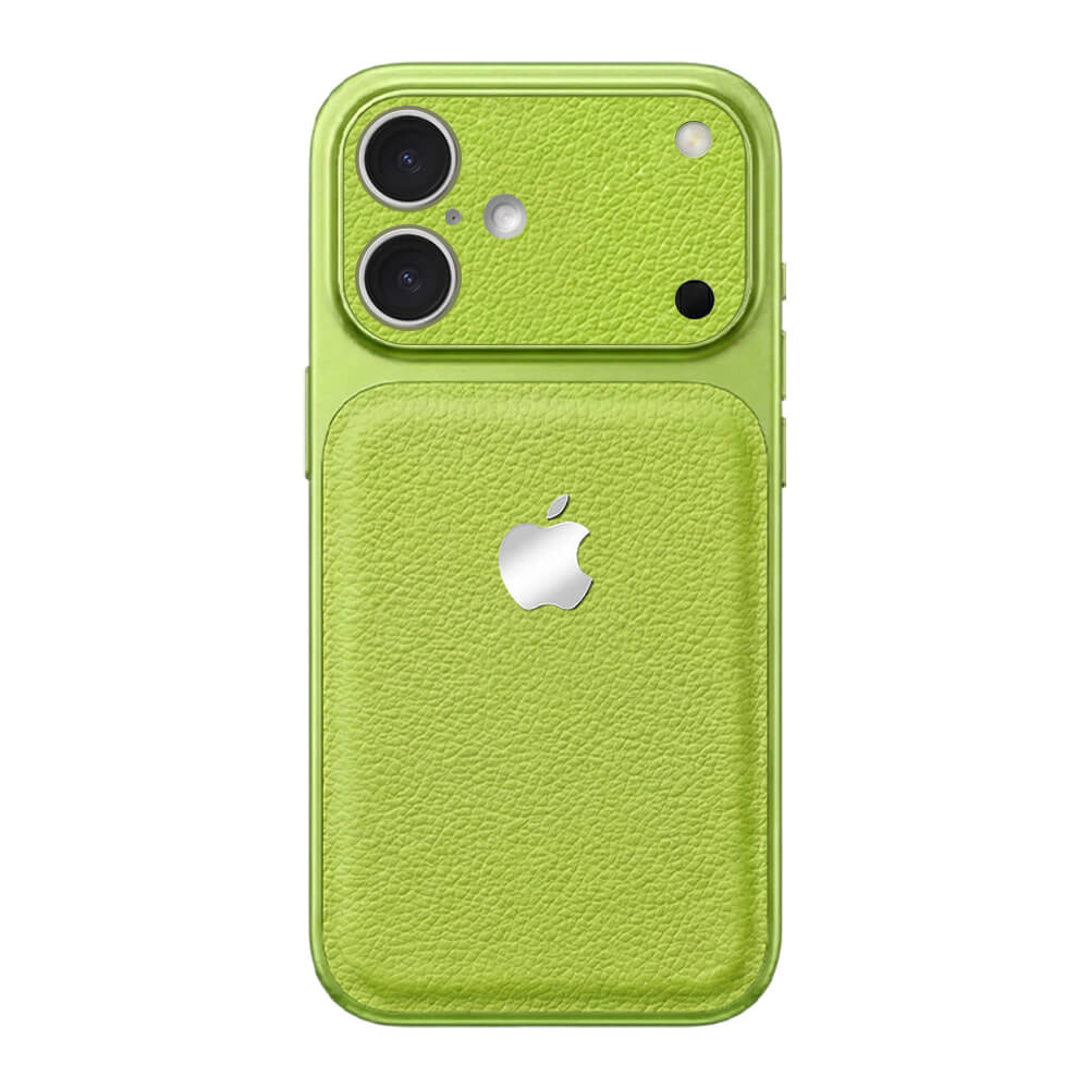 Double Leather Large Window Phone Case - Green