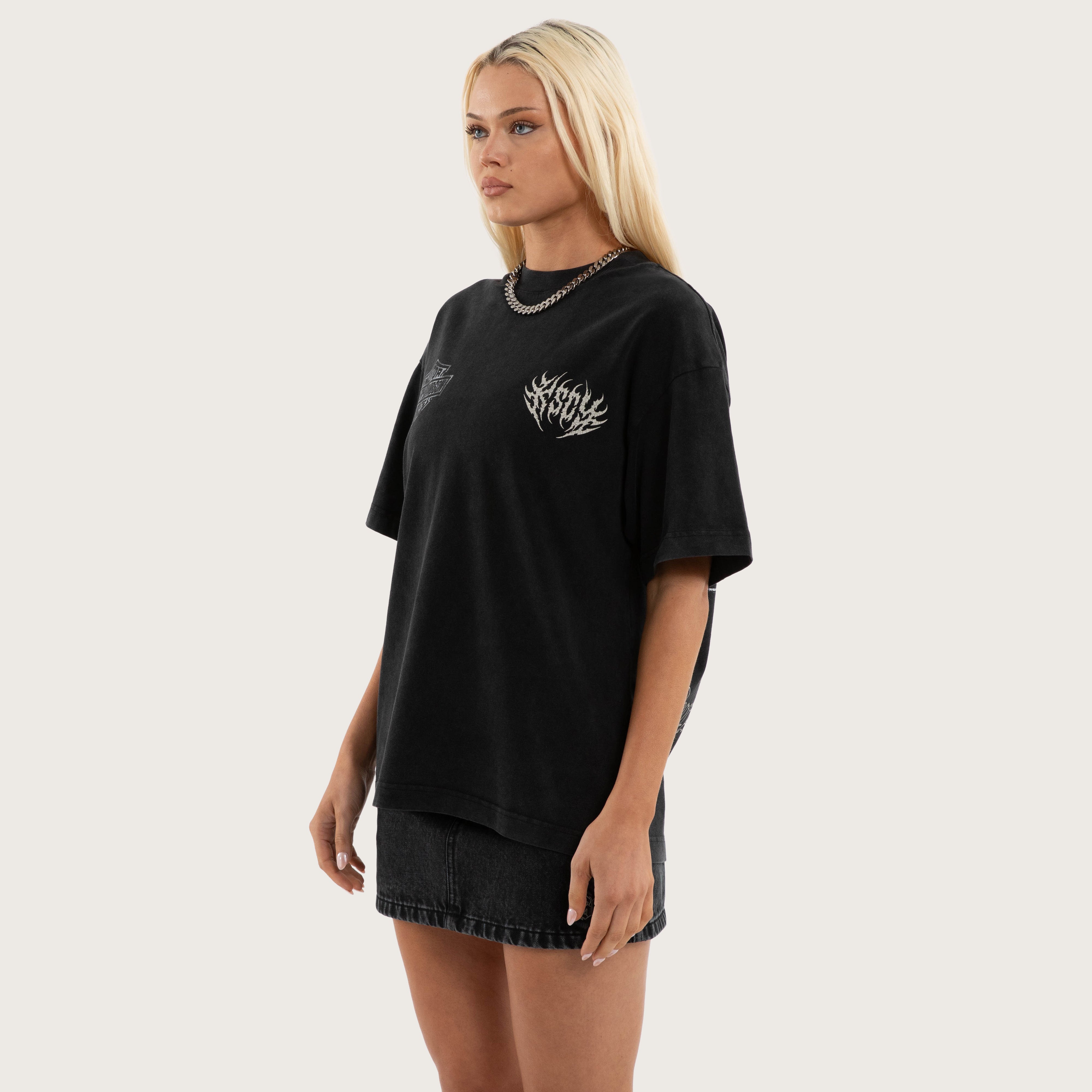 Premium Urban Graphic Tee – Snow Black