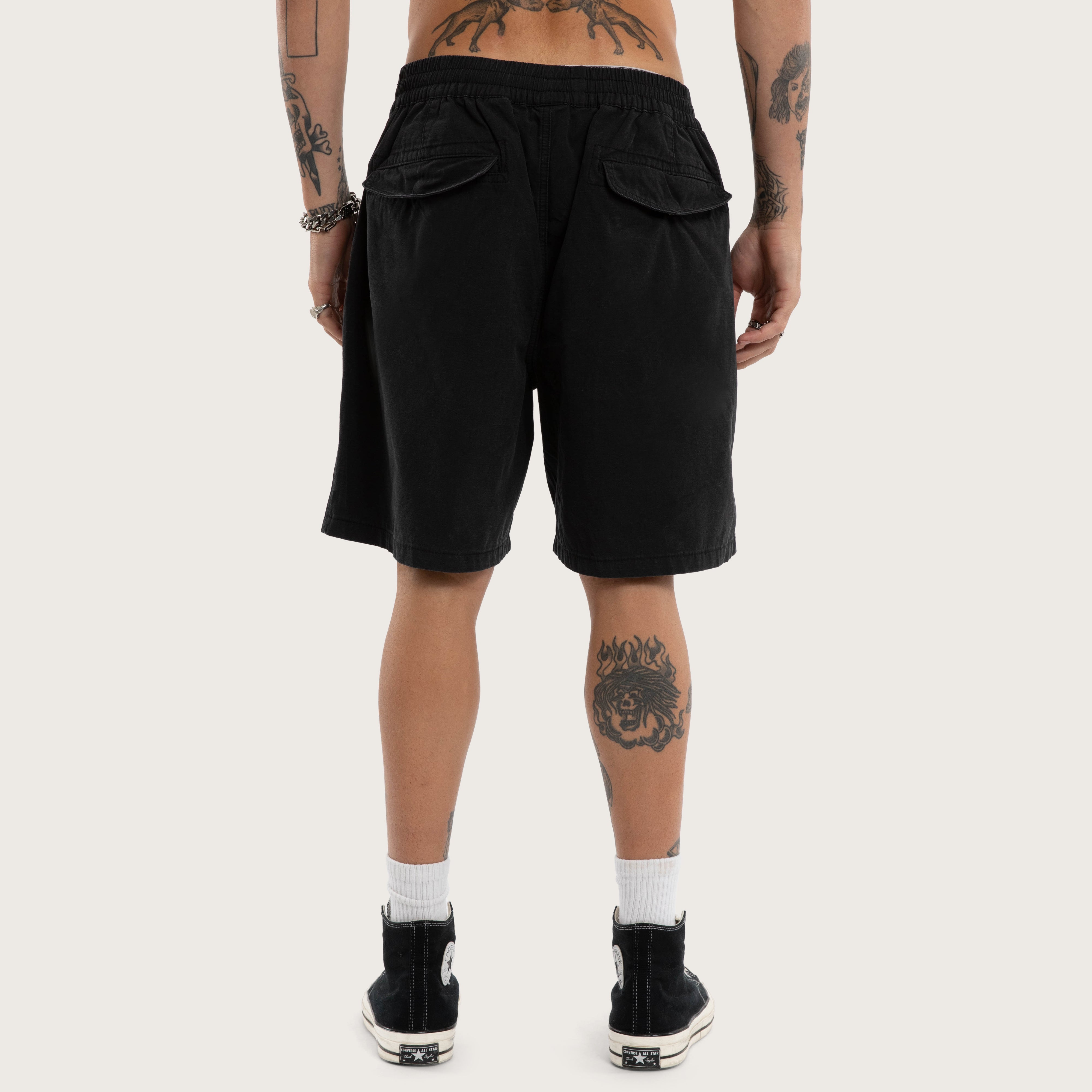 Urban Baggy Fit Shorts – Jet Black