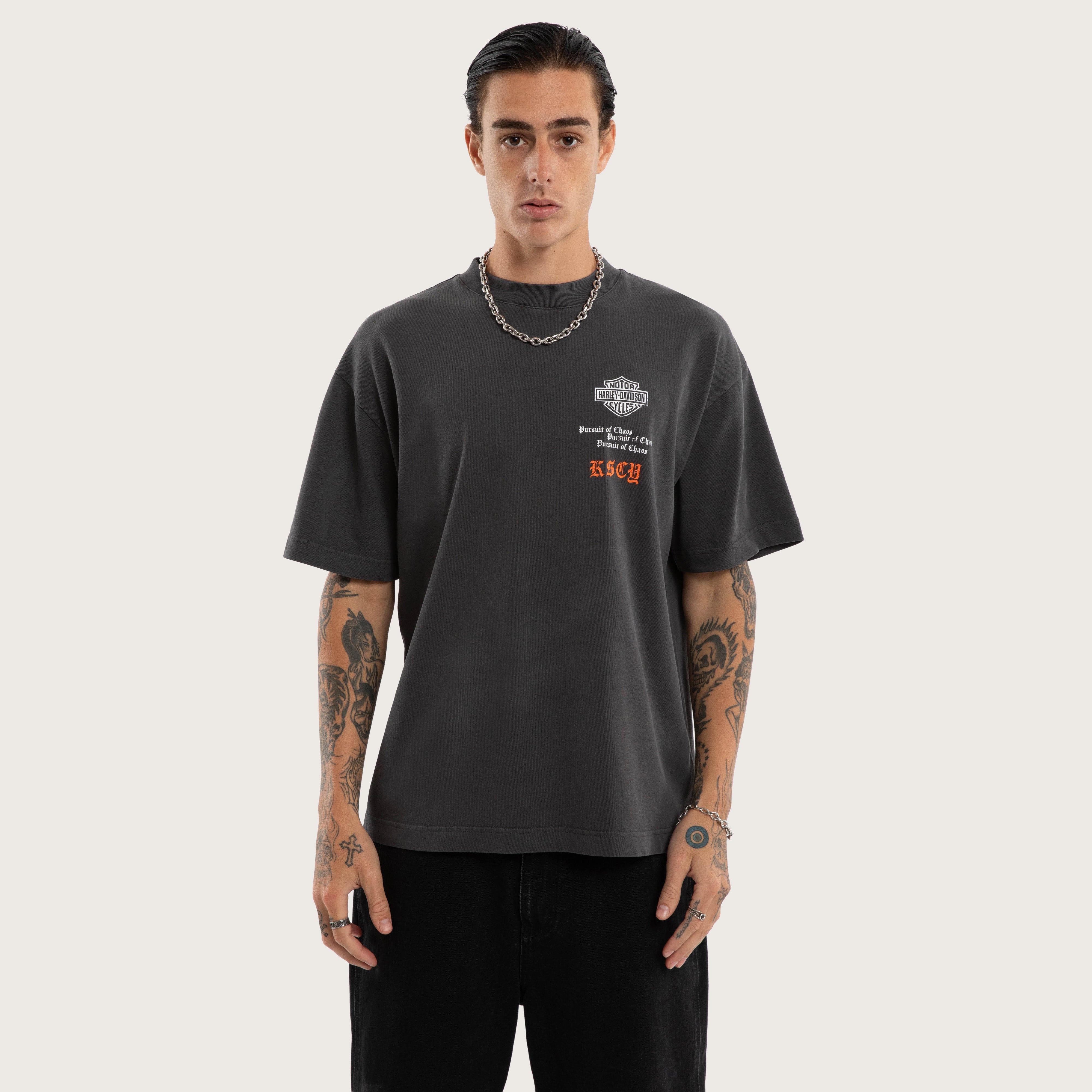 Industrial Style Cotton T-Shirt – Pigment Black