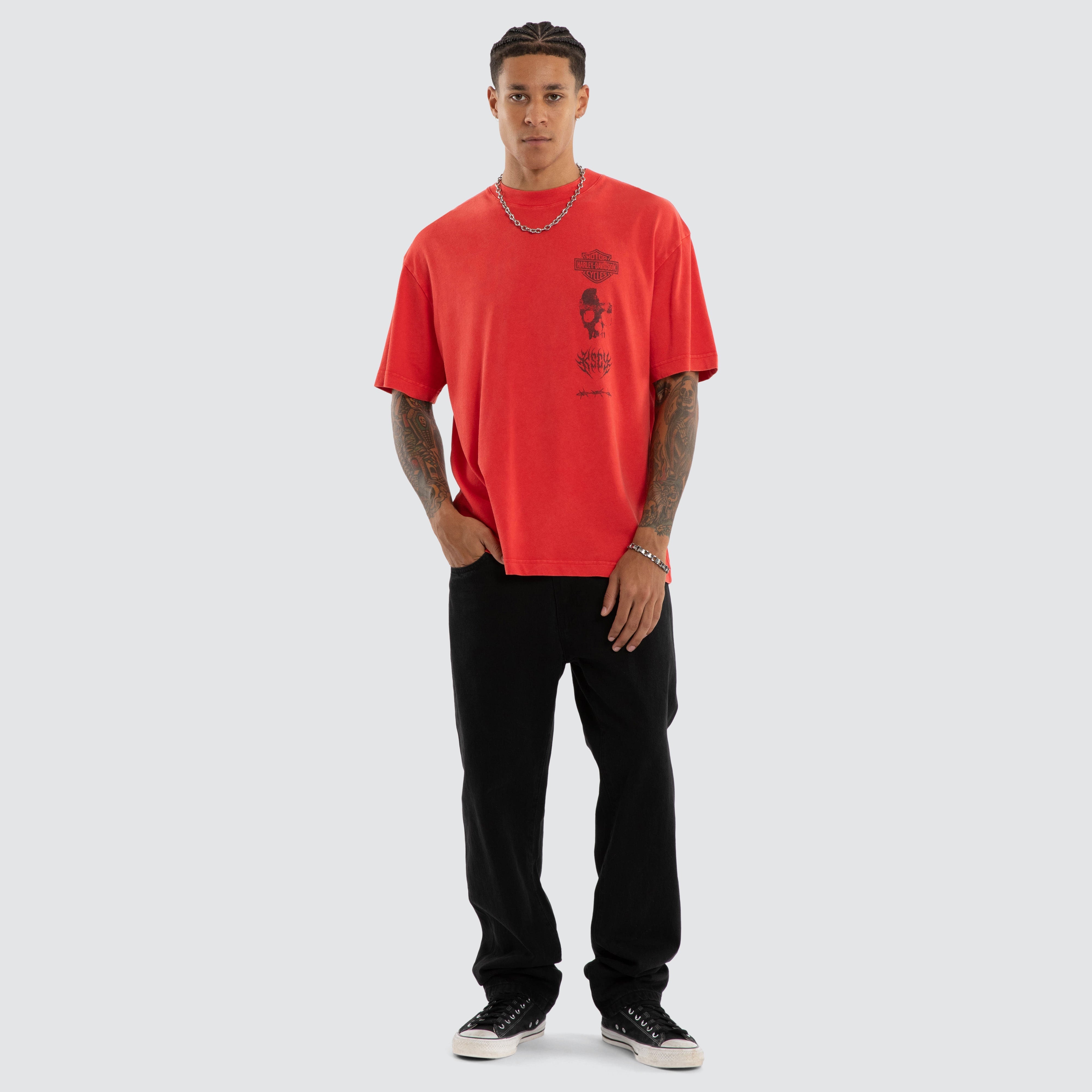 Retro Inspired Streetwear Tee – Snow Scarlet