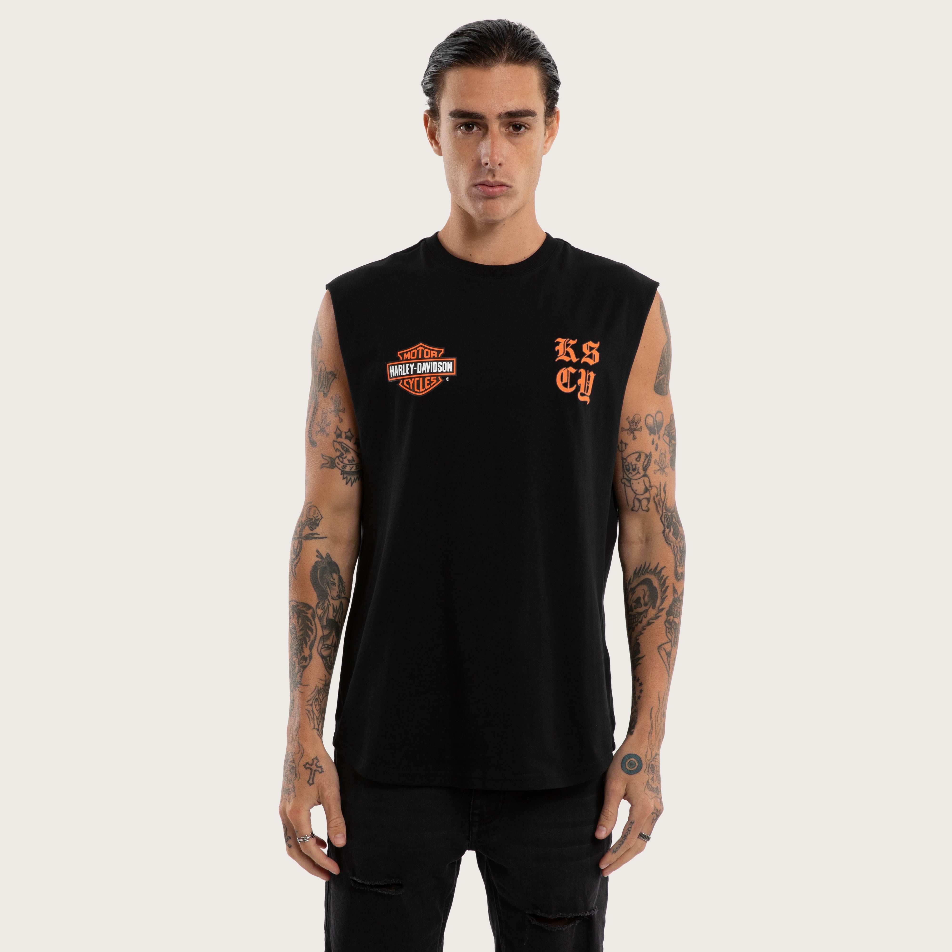 Curved Hem Performance Tank – Jet Black