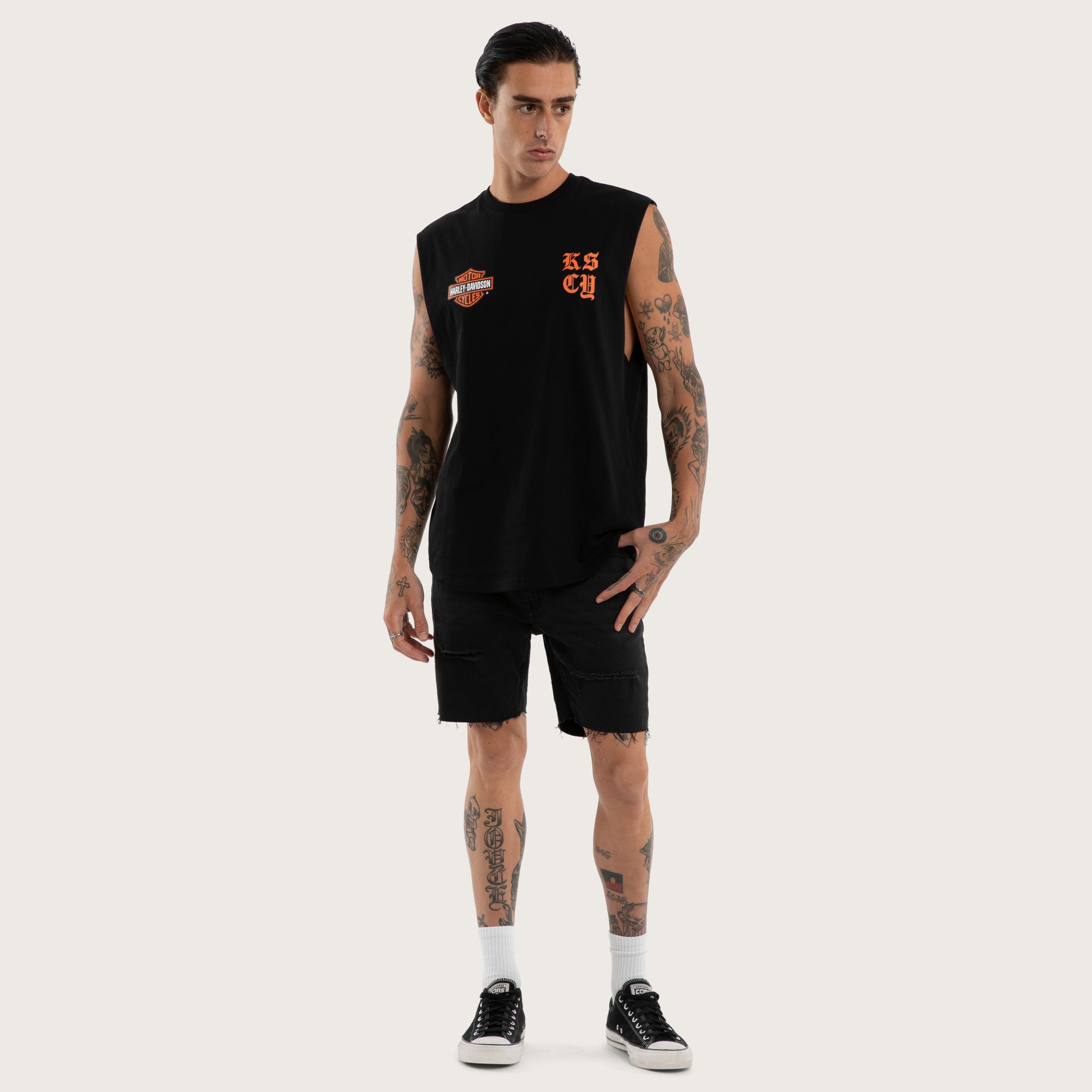 Curved Hem Performance Tank – Jet Black