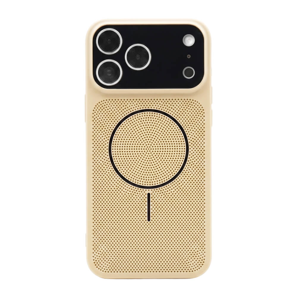 Macaron Heat Dissipation MagSafe Phone Case - Cream Black