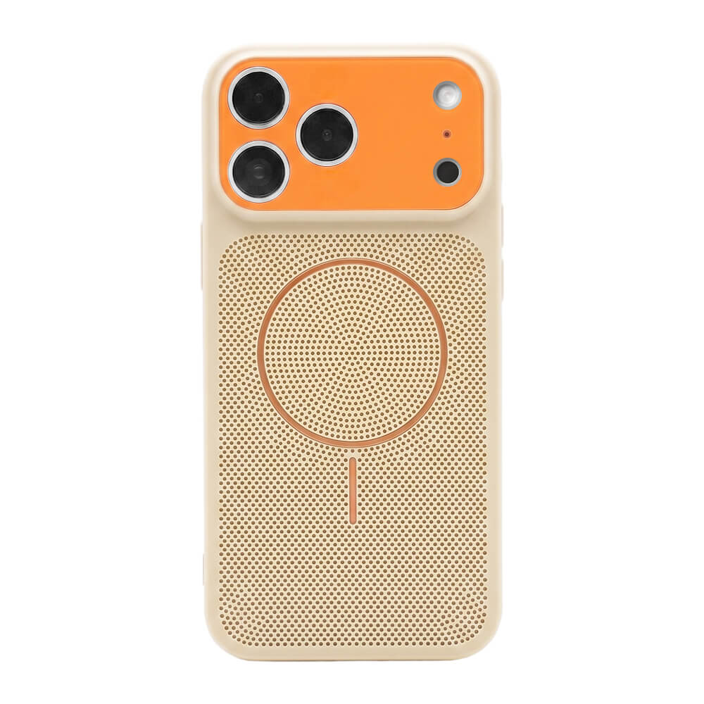 Macaron Heat Dissipation MagSafe Phone Case - Cream Orange