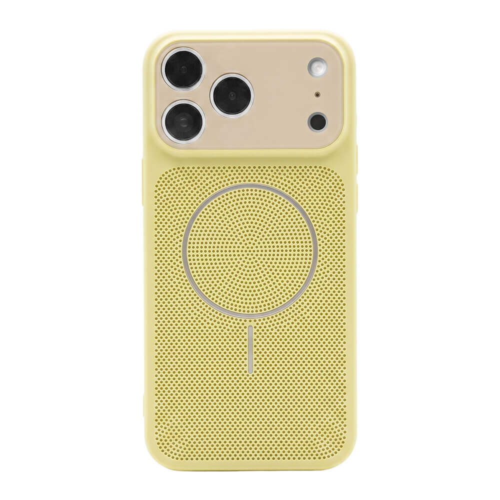 Macaron Heat Dissipation MagSafe Phone Case - Yellow