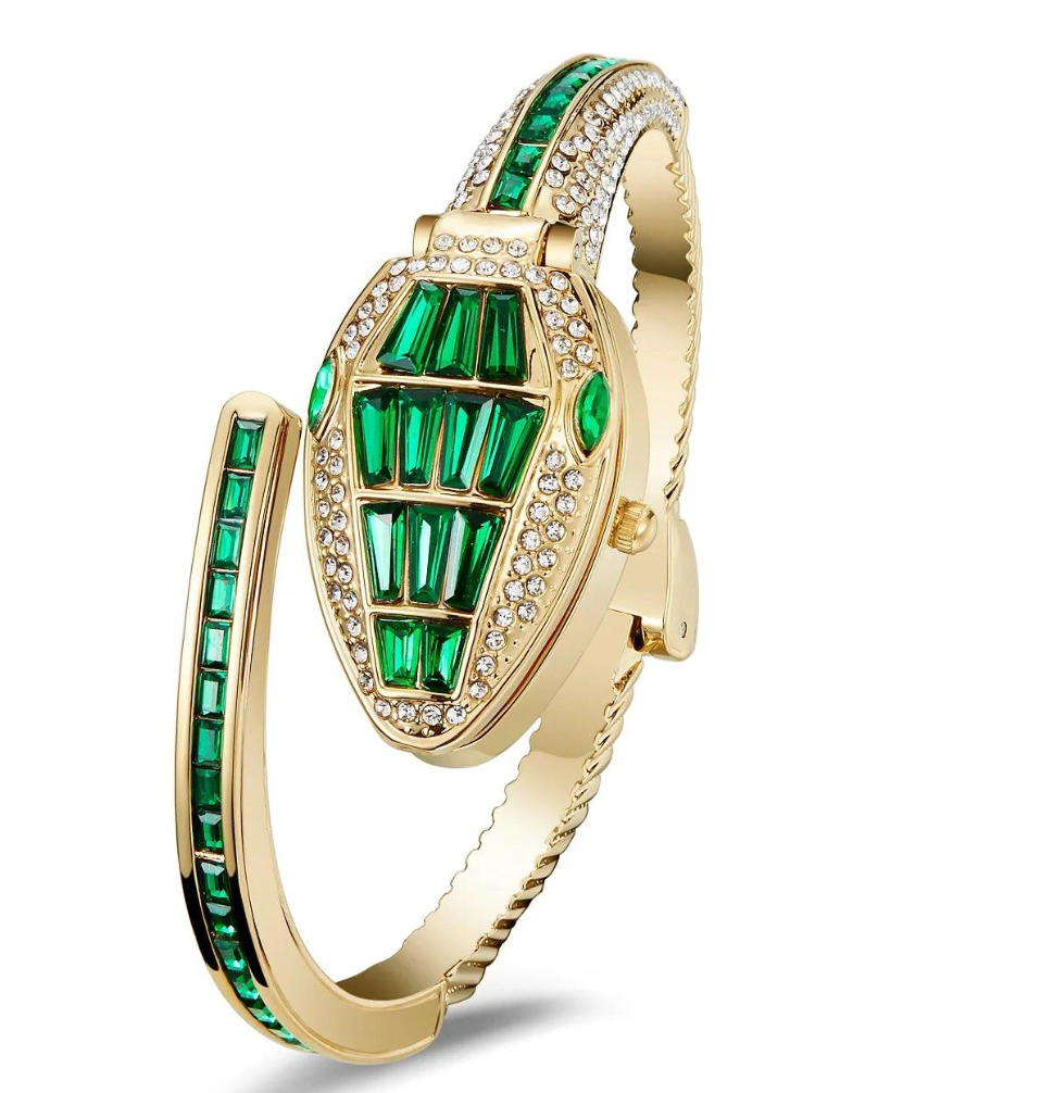 Emerald Snake Bracelet Watch