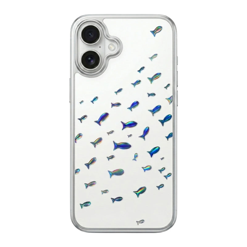 Silver Plated Colorful Fish Phone Case