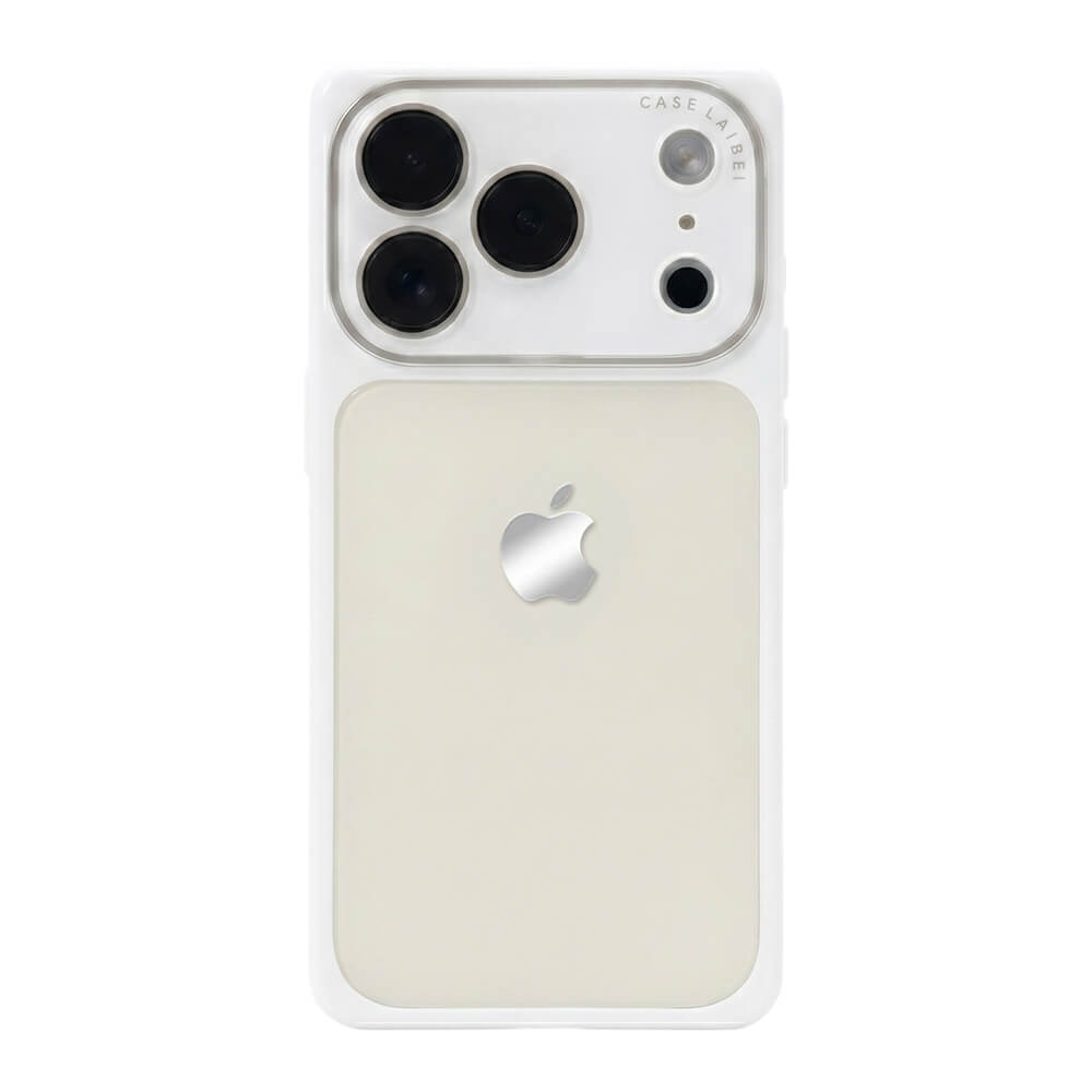 Square Crystal Lens Gradient Phone Case - White