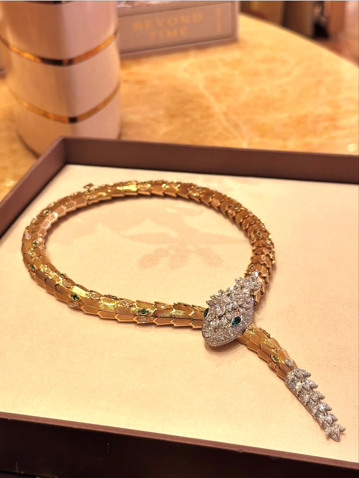 Regal Emerald Diamond-Accent Gold Necklace