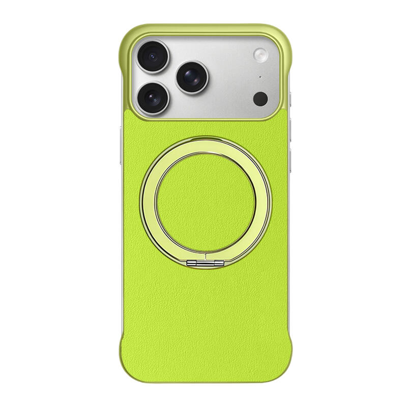 Borderless Leather Stand MagSafe Phone Case - Green
