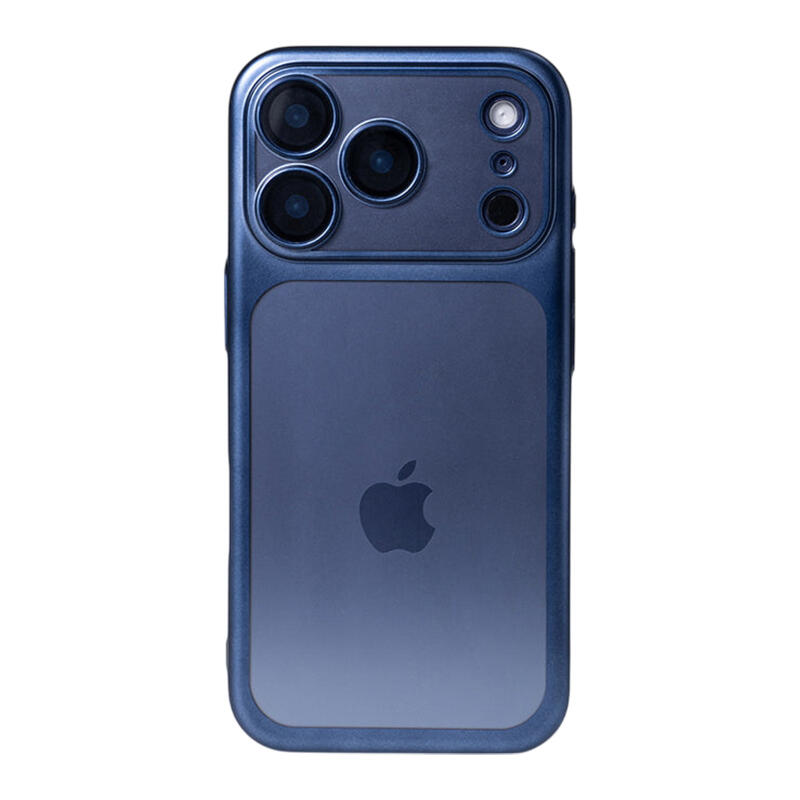 Frosted Electroplating Translucent Phone Case - Navy Blue