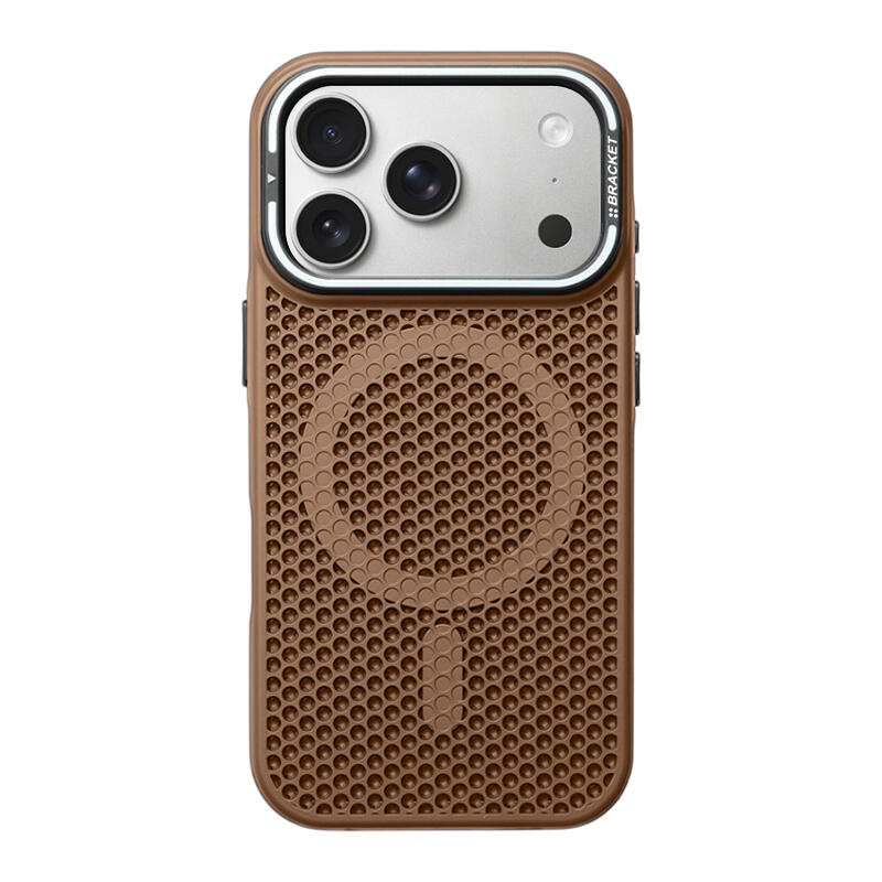Honeycomb Bracket MagSafe Phone Case - Desert Gold