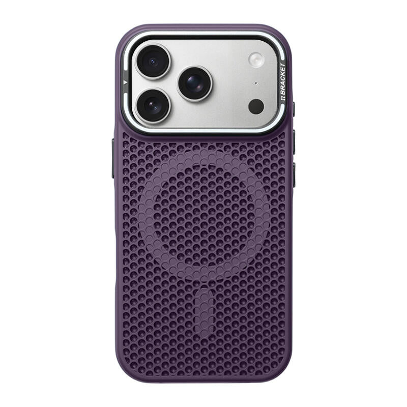 Honeycomb Bracket MagSafe Phone Case - Deep Purple