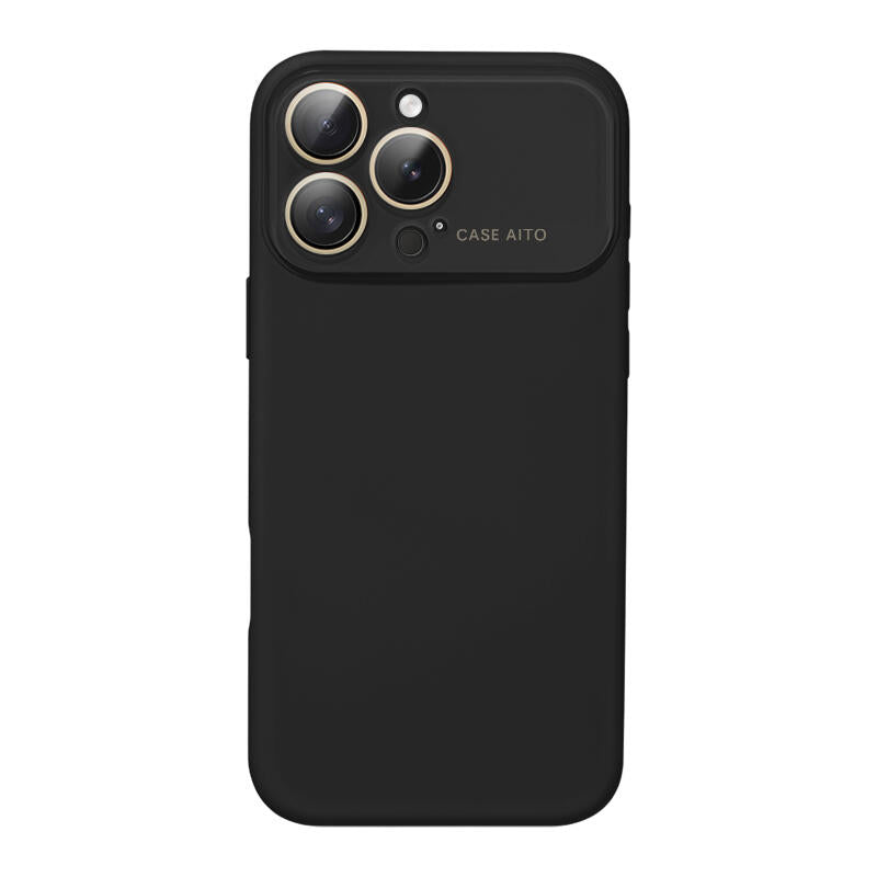 Large Window Liquid Silicone Phone Case - Black
