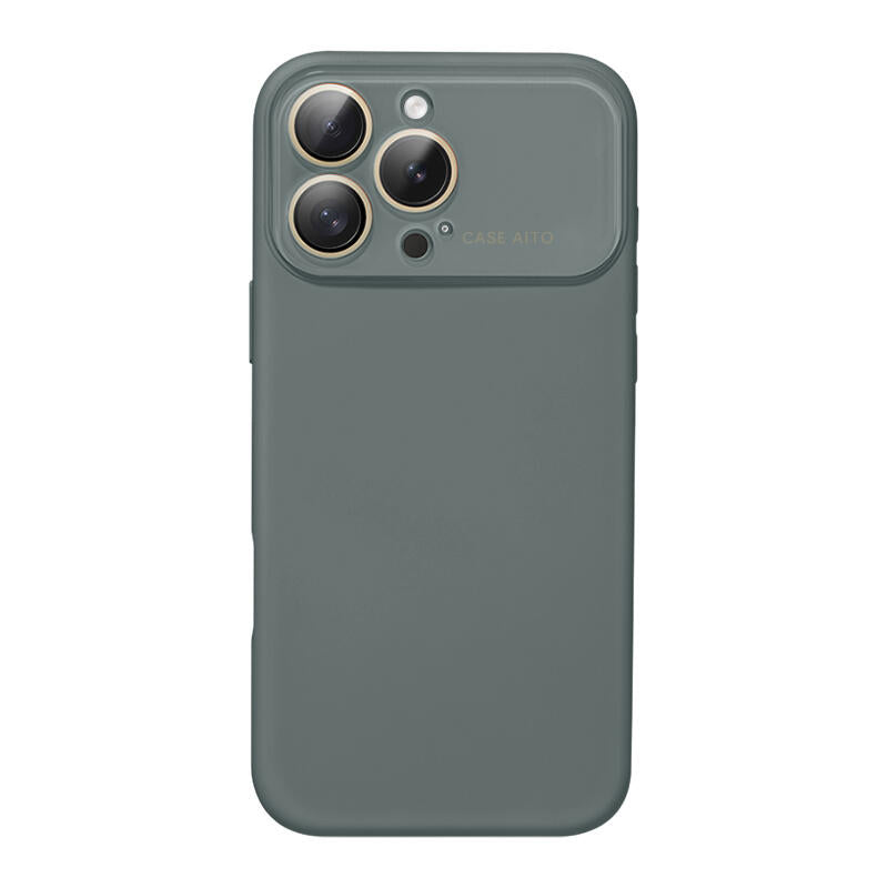 Large Window Liquid Silicone Phone Case - Gray