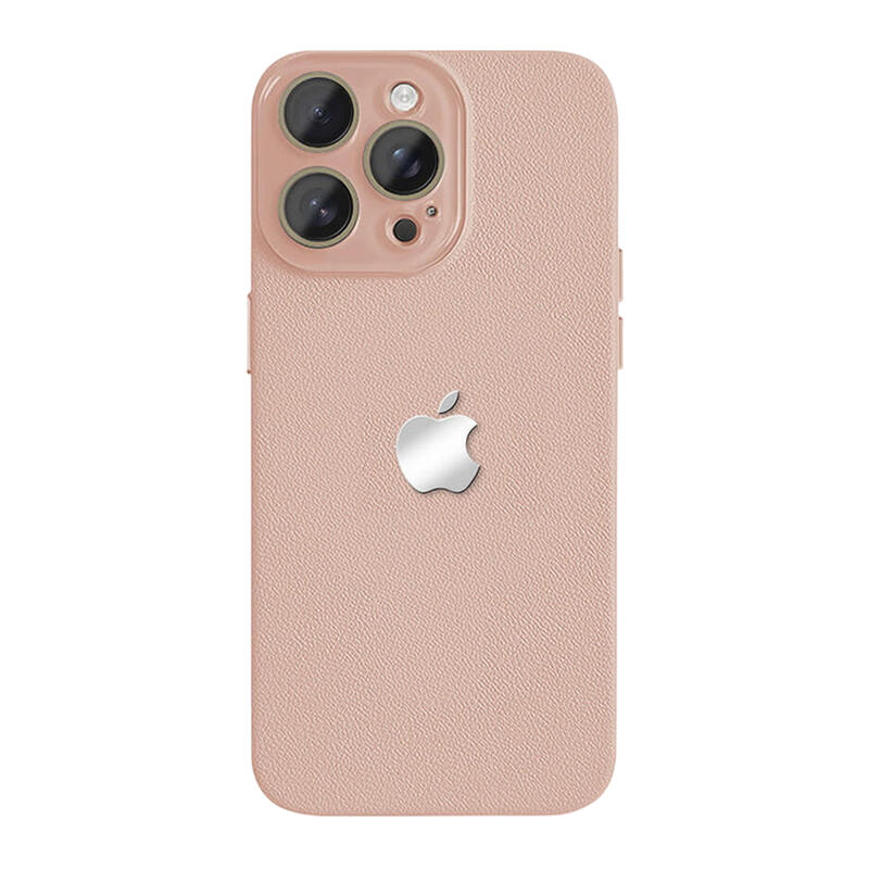 Lychee Texture Leather Phone Case - Pink