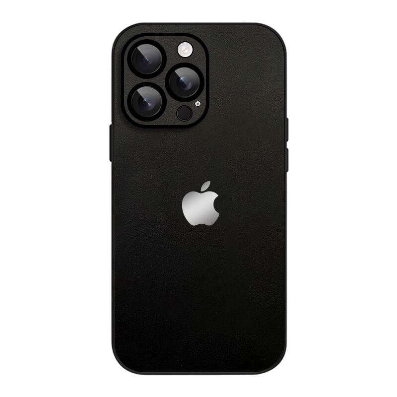 Simple Leather Pure Color Phone Case - Black