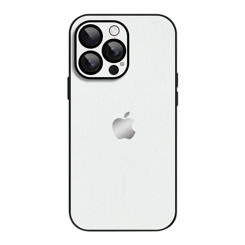 Simple Leather Pure Color Phone Case - White