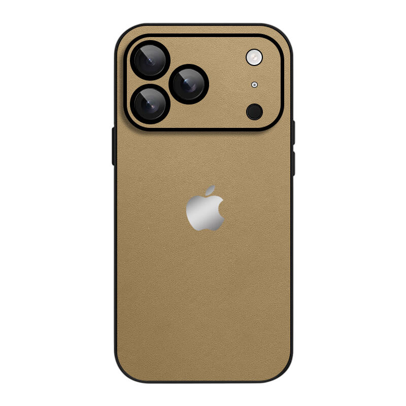 Simple Leather Pure Color Phone Case - Coffee