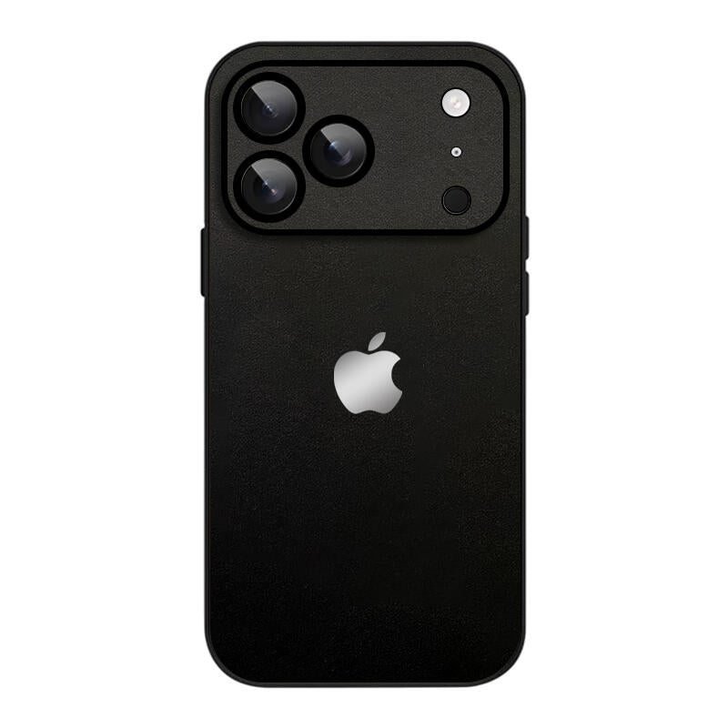 Simple Leather Pure Color Phone Case - Black